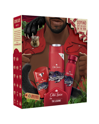 OLD SPICE FOR THE LEGEND NIGHT PANTHER DEODORANT STICK 50ML & DEODORANT BODY SPRAY 150ML & SHOWER GEL 400ML OLD SPICE FOR THE LEGEND NIGHT PANTHER DEODORANT STICK 50ML & DEODORANT BODY SPRAY 150ML & SHOWER GEL 400ML
