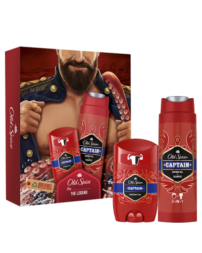 OLD SPICE FOR THE LEGEND CAPTAIN DEODORANT STICK 50ML & SHOWER GEL + SHAMPOO 250ML