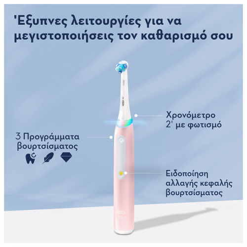 ORAL-B iO SERIES 3 MAGNETIC PINK ΗΛΕΚΤΡΙΚΗ ΟΔΟΝΤΟΒΟΥΡΤΣΑ ΡΟΖ