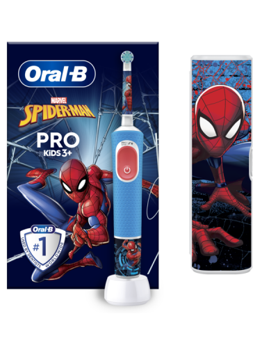 ORAL-B KIDS VITALITY PRO SPIDERMAN ΠΑΙΔΙΚΗ ΗΛΕΚΤΡΙΚΗ ΟΔΟΝΤΟΒΟΥΡΤΣΑ & ΘΗΚΗ ΤΑΞΙΔΙΟΥ 1ΤΜΧ SPECIAL EDITION