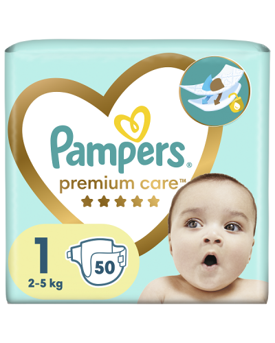 PAMPERS PREMIUM CARE NEWBORN No.1 (2-5kg) 50τμχ