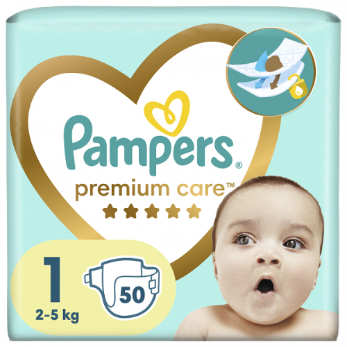 PAMPERS PREMIUM CARE NEWBORN No.1 (2-5kg) 50τμχ PAMPERS PREMIUM CARE NEWBORN No.1 (2-5kg) 50τμχ