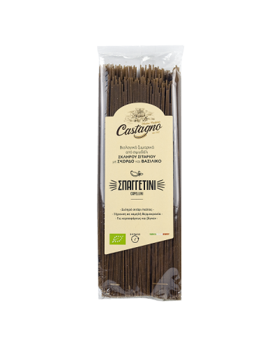 CASTAGNO ΣΠΑΓΓΕΤΙΝΙ CAPELLINI ΜΕ ΣΚΟΡΔΟ & ΒΑΣΙΛΙΚΟ BIO 500GR