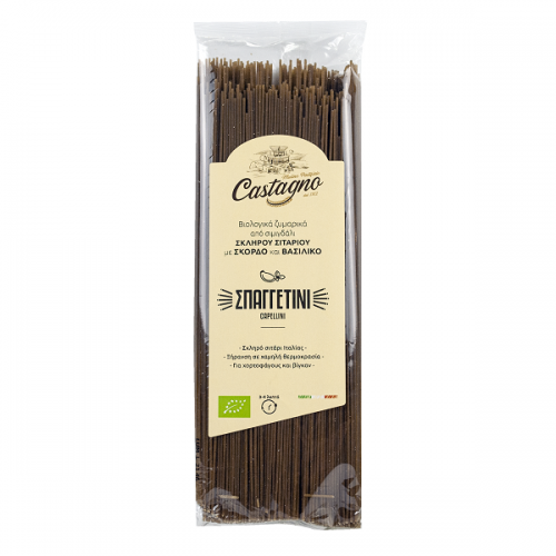 CASTAGNO ΣΠΑΓΓΕΤΙΝΙ CAPELLINI ΜΕ ΣΚΟΡΔΟ & ΒΑΣΙΛΙΚΟ BIO 500GR