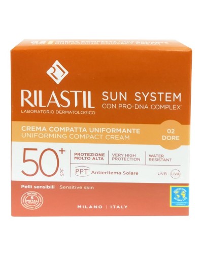 RILASTIL SUN SYSTEM UNIFORMING COMPACT CREAM SPF 50+ 02 DORE 10G