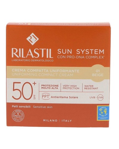 RILASTIL SUN SYSTEM UNIFORMING COMPACT CREAM SPF 50+ 01 BEIGE 10G