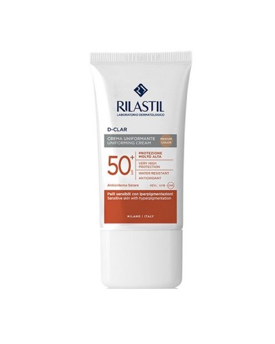 RILASTIL SUN SYSTEM D-CLAR PHOTOPROTECTIVE UNIFORMING CREAM SPF50+ MEDIUM 40ML