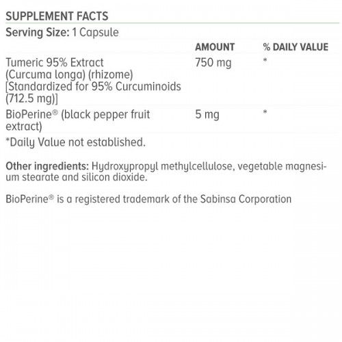 NATURAL VITAMINS CURCUMIN 750MG WITH BIOPERINE 30CAPS