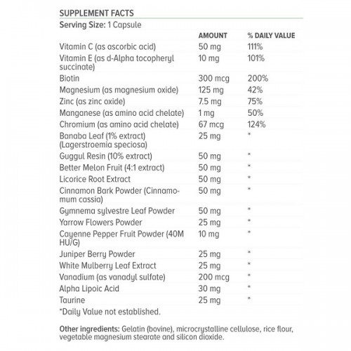 NATURAL VITAMINS GLUCOSE FORMULA 60CAPS