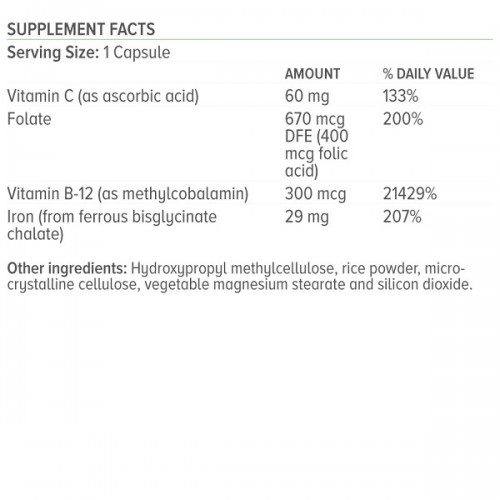 NATURAL VITAMINS IRON CHELATE FORMULA 50CAPS