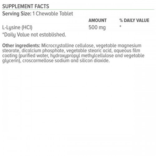 NATURAL VITAMINS L-LYSINE 500MG 100 TABS