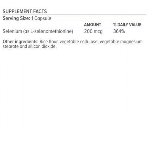 NATURNATURAL VITAMINS SELENIUM 200MG 100 VEG. CAPS