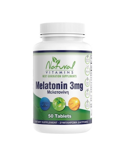 NATURAL VITAMINS MELATONIN 3MG 50TABS