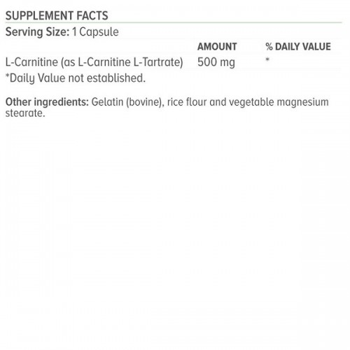 NATURAL VITAMINS L-CARNITINE 500MG 30CAPS