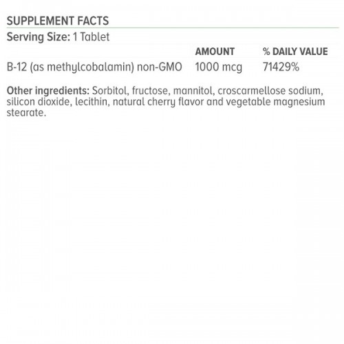 NATURAL VITAMINS B-12 1000MCG (METHYLCOBALAMIN) 100TABS