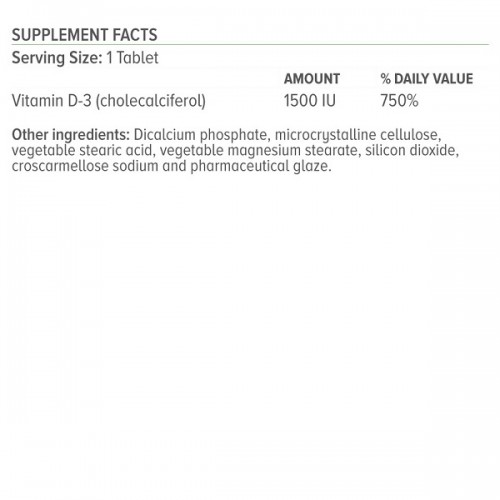 NATURAL VITAMINS VITMIN D-3 1500IU 100TABS