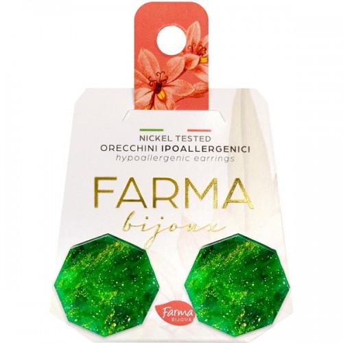 FARMA BIJOUX ΥΠΟΑΛΛΕΡΓΙΚΑ ΣΚΟΥΛΑΡΙΚΙΑ ΟΚΤΑΓΩΝΑ ΠΡΑΣΙΝΟ ΜΑΡΜΑΡΟ 20MM