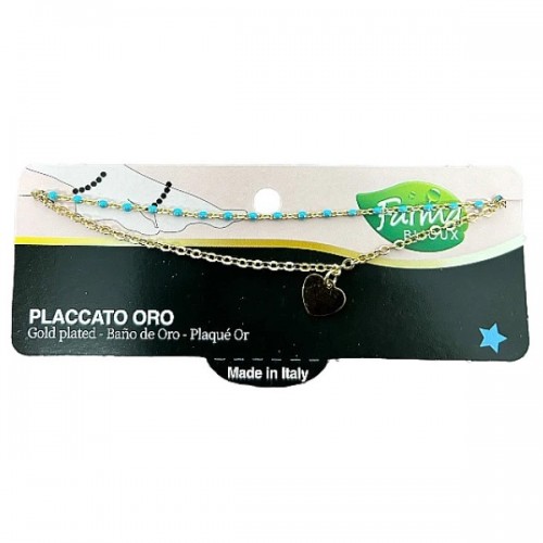 FARMA BIJOUX ΥΠΟΑΛΛΕΡΓΙΚΗ ΑΛΥΣΙΔΑ ΠΟΔΙΟΥ ΧΡΥΣΗ ΜΕ ΓΑΛΑΖΙΕΣ ΠΕΤΡΕΣ ΚΑΙ ΧΡΥΣΗ ΚΑΡΔΙΑ 23CM FARMA BIJOUX ΥΠΟΑΛΛΕΡΓΙΚΗ ΑΛΥΣΙΔΑ ΠΟΔΙΟΥ ΧΡΥΣΗ ΜΕ ΓΑΛΑΖΙΕΣ ΠΕΤΡΕΣ ΚΑΙ ΧΡΥΣΗ ΚΑΡΔΙΑ 23CM