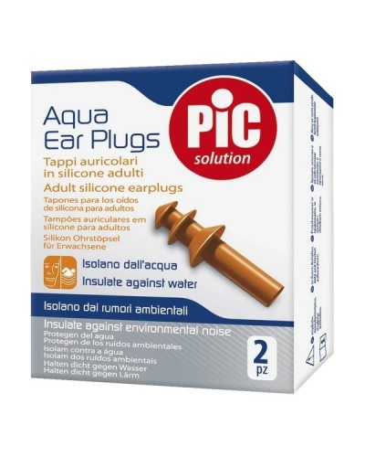 PIC SOLUTION AQUA EAR PLUGS FOR ADULT ΩΤΟΑΣΠΙΔΕΣ ΣΙΛΙΚΟΝΗΣ ΕΝΗΛΙΚΩΝ ΠΟΡΤΟΚΑΛΙ 2τμχ