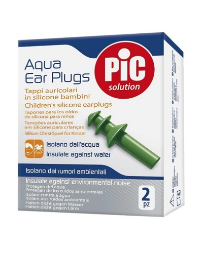 PIC SOLUTION AQUA EAR PLUGS FOR CHILDREN ΠΑΙΔΙΚΕΣ ΩΤΟΑΣΠΙΔΕΣ ΣΙΛΙΚΟΝΗΣ ΠΡΑΣΙΝΕΣ 2τμχ