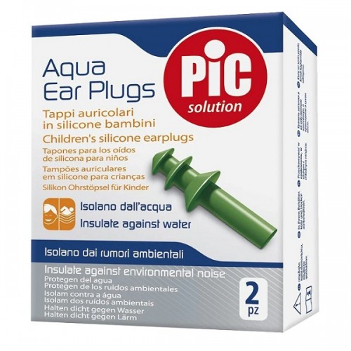 PIC SOLUTION AQUA EAR PLUGS FOR CHILDREN ΠΑΙΔΙΚΕΣ ΩΤΟΑΣΠΙΔΕΣ ΣΙΛΙΚΟΝΗΣ ΠΡΑΣΙΝΕΣ 2τμχ