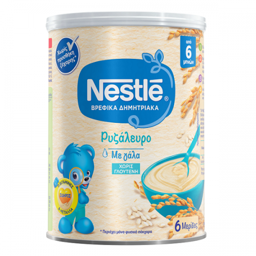 NESTLE ΒΡΕΦΙΚΗ ΚΡΕΜΑ ΡΥΖΑΛΕΥΡΟ ΜΕ ΓΑΛΑ 6m+ ΜΕ ΒΑΝΙΛΙΝΗ ΧΩΡΙΣ ΓΛΟΥΤΕΝΗ 300gr