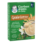 GERBER ORGANIC FOR BABY 6M+ GRAIN & GROW ΒΡΕΦΙΚΑ ΔΗΜΗΤΡΙΑΚΑ ΜΕ ΣΙΤΑΡΙ ΚΑΙ ΒΡΩΜΗ & ΓΕΥΣΗ ΒΑΝΙΛΙΑΣ 200GR