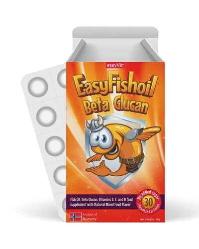 EASYVIT EASYFISHOIL BETA GLUCAN 30 ΜΑΣΩΜΕΝΑ ΖΕΛΕΔΑΚΙΑ