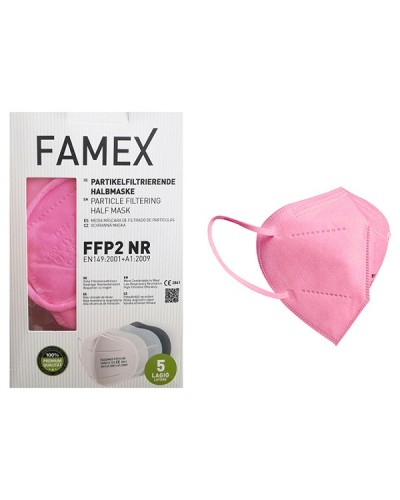 FAMEX FFP2 ΜΑΣΚΑ ΠΡΟΣΤΑΣΙΑΣ ΠΡΟΣΩΠΟΥ ΡΟΖ 10ΤΜΧ