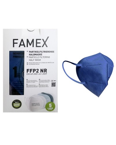 FAMEX FFP2 ΜΑΣΚΑ ΠΡΟΣΤΑΣΙΑΣ ΠΡΟΣΩΠΟΥ ΜΠΛΕ 10ΤΜΧ