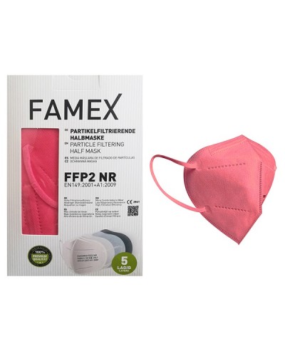 FAMEX FFP2 ΜΑΣΚΑ ΠΡΟΣΤΑΣΙΑΣ ΠΡΟΣΩΠΟΥ ΦΟΥΞΙΑ 10ΤΜΧ