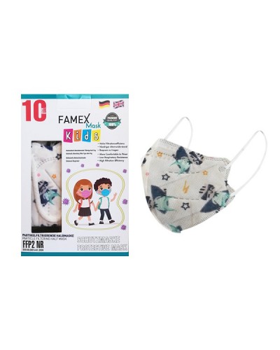 FAMEX FFP2 ΜΑΣΚΑ ΠΡΟΣΤΑΣΙΑΣ ΠΡΟΣΩΠΟΥ ΠΑΙΔΙΚΗ ASTROKIDS 10ΤΜΧ
