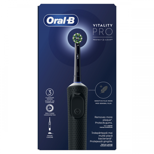 ORAL-B VITALITY PRΟ BLACK ΗΛΕΚΤΡΙΚΗ ΟΔΟΝΤΟΒΟΥΡΤΣΑ ΜΑΥΡΗ 1τμχ