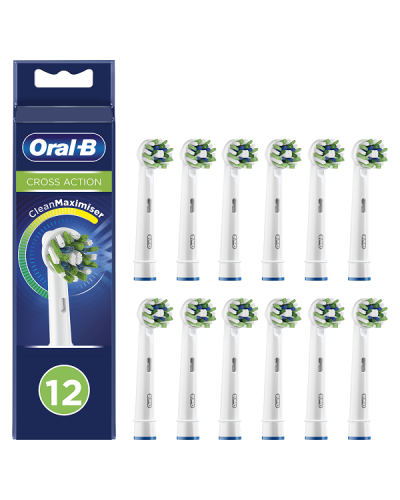 ORAL-B CROSS ACTION ΑΝΤΑΛΛΑΚΤΙΚΕΣ ΚΕΦΑΛΕΣ ΗΛΕΚΤΡΙΚΗΣ ΟΔΟΝΤΟΒΟΥΡΤΣΑΣ 12τμχ