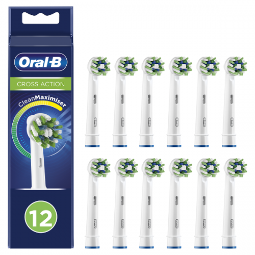 ORAL-B CROSS ACTION ΑΝΤΑΛΛΑΚΤΙΚΕΣ ΚΕΦΑΛΕΣ ΗΛΕΚΤΡΙΚΗΣ ΟΔΟΝΤΟΒΟΥΡΤΣΑΣ 12τμχ