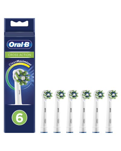 ORAL-B CROSS ACTION ΑΝΤΑΛΛΑΚΤΙΚΕΣ ΚΕΦΑΛΕΣ ΗΛΕΚΤΡΙΚΗΣ ΟΔΟΝΤΟΒΟΥΡΤΣΑΣ 6τμχ