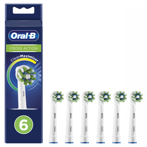 ORAL-B CROSS ACTION ΑΝΤΑΛΛΑΚΤΙΚΕΣ ΚΕΦΑΛΕΣ ΗΛΕΚΤΡΙΚΗΣ ΟΔΟΝΤΟΒΟΥΡΤΣΑΣ 6τμχ