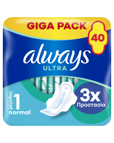 ALWAYS ULTRA DAY NORMAL ΣΕΡΒΙΕΤΕΣ ΜΕ ΦΤΕΡΑ 40τμχ.