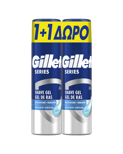 GILLETTE MOISTURIZING SHAVE GEL ΞΥΡΙΣΜΑΤΟΣ MΕ ΒΟΥΤΥΡΟ ΚΑΚΑΟ 2X200 ML (1+1 ΔΩΡΟ)