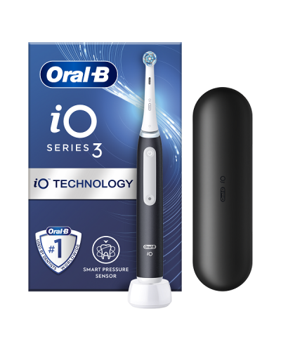 ORAL-B iO SERIES 3 MAGNETIC BLACK ΗΛΕΚΤΡΙΚΗ ΟΔΟΝΤΟΒΟΥΡΤΣΑ ΜΑΥΡΗ & ΘΗΚΗ ΤΑΞΙΔΙΟΥ