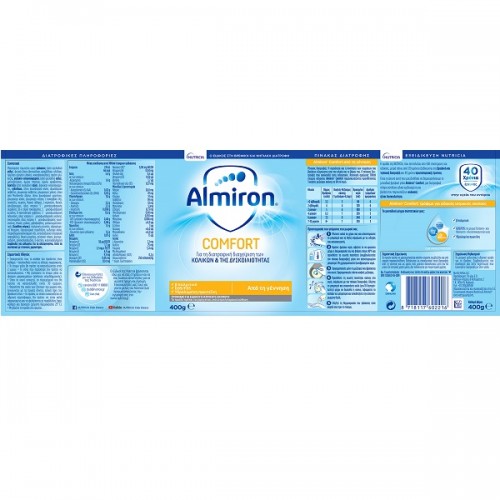 NUTRICIA ALMIRON COMFORT ΓΑΛΑ ΓΙΑ ΤΗ ΔΙΑΤΡΟΦΙΚΗ ΔΙΑΧΕΙΡΙΣΗ ΤΩΝ ΚΟΛΙΚΩΝ & ΤΗΣ ΔΥΣΚΟΙΛΙΟΤΗΤΑΣ ΑΠΟ ΤΗ ΓΕΝΝΗΣΗ 400GR