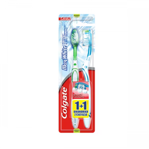 COLGATE ΟΔΟΝΤΟΒΟΥΡΤΣΑ  MAX WHITE MEDIUM 2τμχ (1+1 ΔΩΡΟ) ΣΕ ΔΙΑΦΟΡΑ ΧΡΩΜΑΤΑ