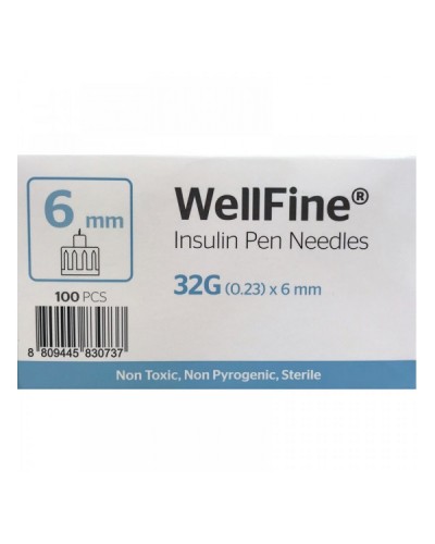 WELLFINE ΒΕΛΟΝΕΣ ΠΕΝΑΣ ΙΝΣΟΥΛΙΝΗΣ 32g x 6mm 100τμχ