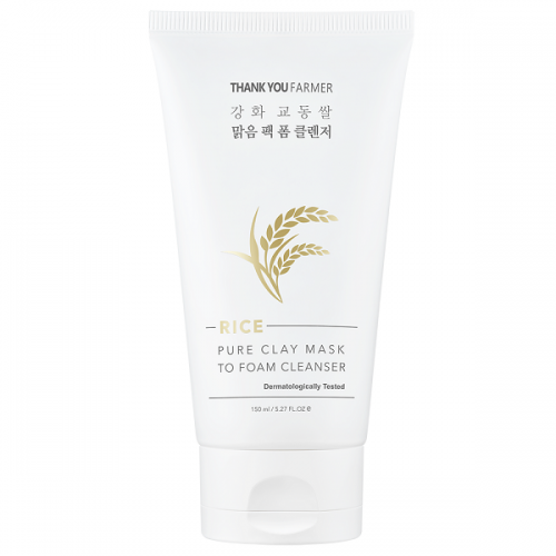 THANK YOU FARMER RICE PURE CLAY MASK TO FOAM CLEANSER 150ML