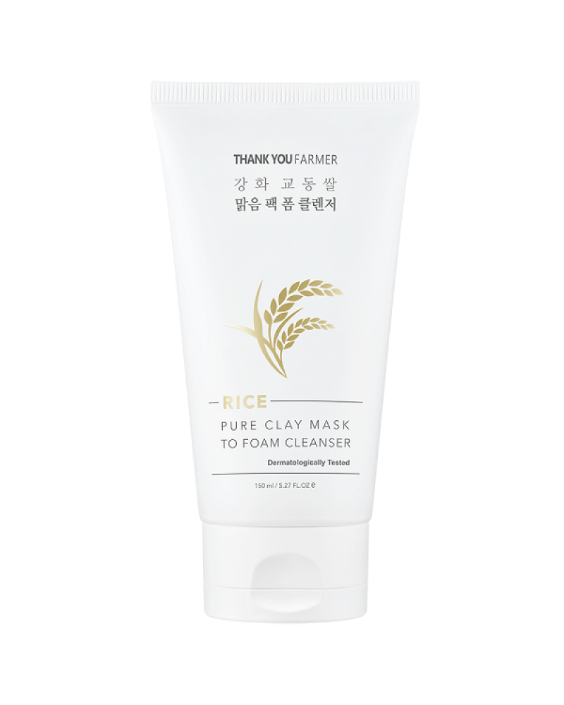 THANK YOU FARMER RICE PURE CLAY MASK TO FOAM CLEANSER 150ML