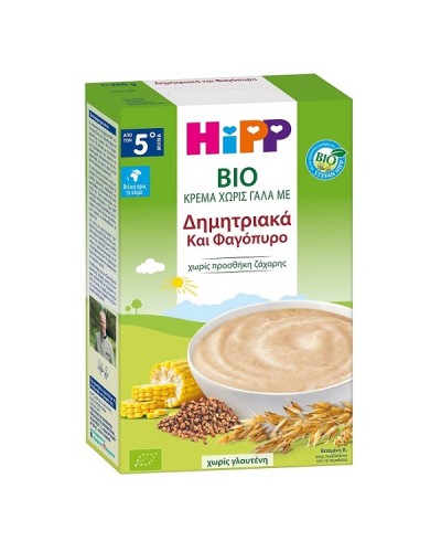 HIPP BIO ΚΡΕΜΑ ΧΩΡΙΣ ΓΑΛΑ ΜΕ ΔΗΜΗΤΡΙΑΚΑ ΚΑΙ ΦΑΓΟΠΥΡΟ ΑΠΟ ΤΟΝ 5ο ΜΗΝΑ 200GR