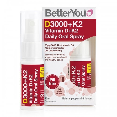 BETTER YOU D3000+K2 VITAMIN D+K2 ORAL SPRAY 12ML 90 ΨΕΚΑΣΜΟΙ