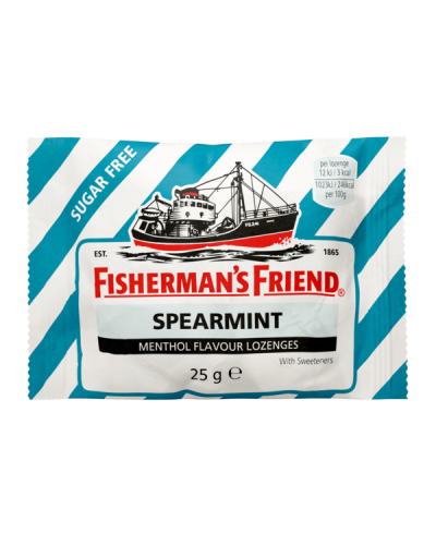 FISHERMAN'S FRIEND SPEARMINT ΚΑΡΑΜΕΛΕΣ ΓΙΑ ΤΟΝ ΠΟΝΟΛΑΙΜΟ ΜΕ ΓΕΥΣΗ ΔΥΟΣΜΟ ΧΩΡΙΣ ΖΑΧΑΡΗ 25GR