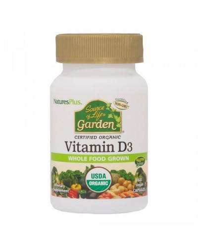 NATURES PLUS SOURCE OF LIFE GARDEN ORGANIC VITAMIN D3 5000IU 60CAPS