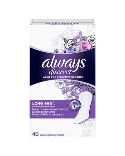 Always Discreet Long Size 3 Σερβιέτες για Ακράτεια 40ΤΜΧ